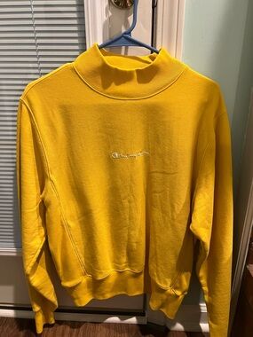 Champion Reverse Weave Small Yellow Crewneck